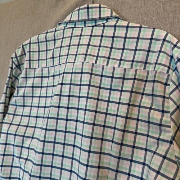 Mizzen+Main Leeward Collection Dress Shirt Pastel Plaid Performance Fabric Small - Picture 7 of 9